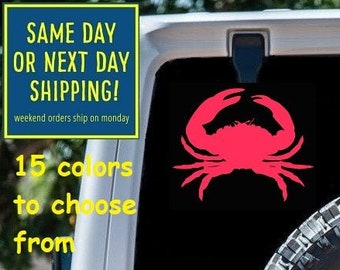 CRAB STICKER DECAL Car Window MacBook iPad Laptop Water Bottle Tablet Wall 6 Year Rated Exterior Indoor Vinyl
