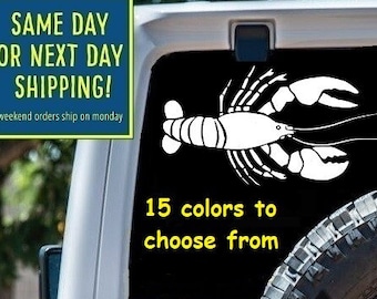 CRAWFISH DECAL STICKER Car Window MacBook iPad Laptop Water Bottle Tablet Wall 6 Year Rated Exterior Indoor Vinyl