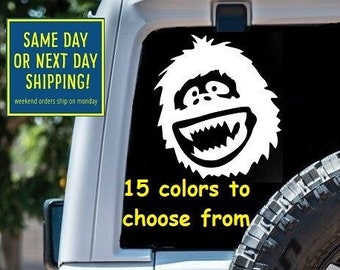 ABOMINABLE SNOWMAN Rudolph Sticker Decal Car Window MacBook Laptop Tablet iPad Water Bottle Gift Bumper 6 Year Exterior Interior Rated Vinyl
