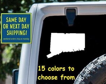 State Of CONNECTICUT STICKER DECAL 10 Sizes Car Window MacBook Laptop Tablet iPad Water Bottle Gift 6 Year Exterior Interior Rated Vinyl