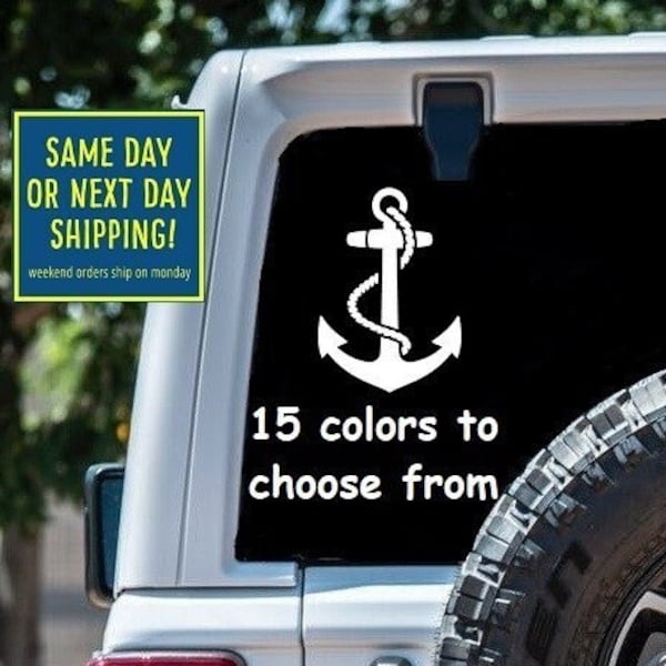 SHIP ANCHOR Sticker Decal Car Window MacBook Laptop Tablet iPad Water Bottle Gift Bumper 6 Year Exterior Interior Rated Vinyl