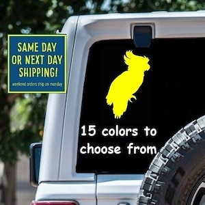 COCKATOO PARROT STICKER Decal Car Window MacBook tablet Laptop iPad Water Bottle Wall 6 Year Exterior Interior Rated Grade vinyl