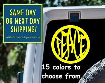 Circle of PEACE Sticker Decal Car Window MacBook iPad Laptop Water Bottle Tablet Wall 6 Year Rated Exterior Indoor Vinyl
