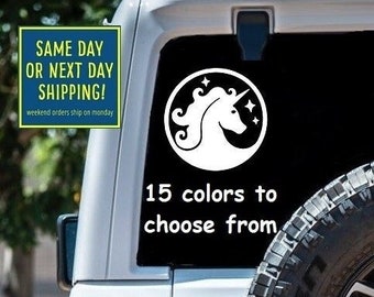 UNICORN STARS STICKER Decal Car Window MacBook Tablet iPad Laptop Wall Door Bottle 6 Year Exterior Interior Rated Grade vinyl