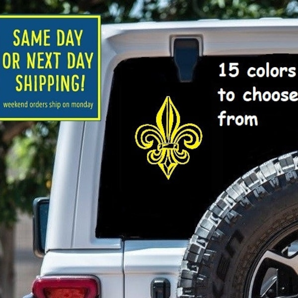 Fancy FLEUR DE LIS Sticker Decal Car Window MacBook Tablet Wall Laptop Water Bottle iPad 6 Year Exterior Interior Rated Grade vinyl