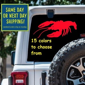 CRAWFISH STICKER DECAL Car Window MacBook iPad Laptop Water Bottle Tablet Wall 6 Year Rated Exterior Indoor Vinyl
