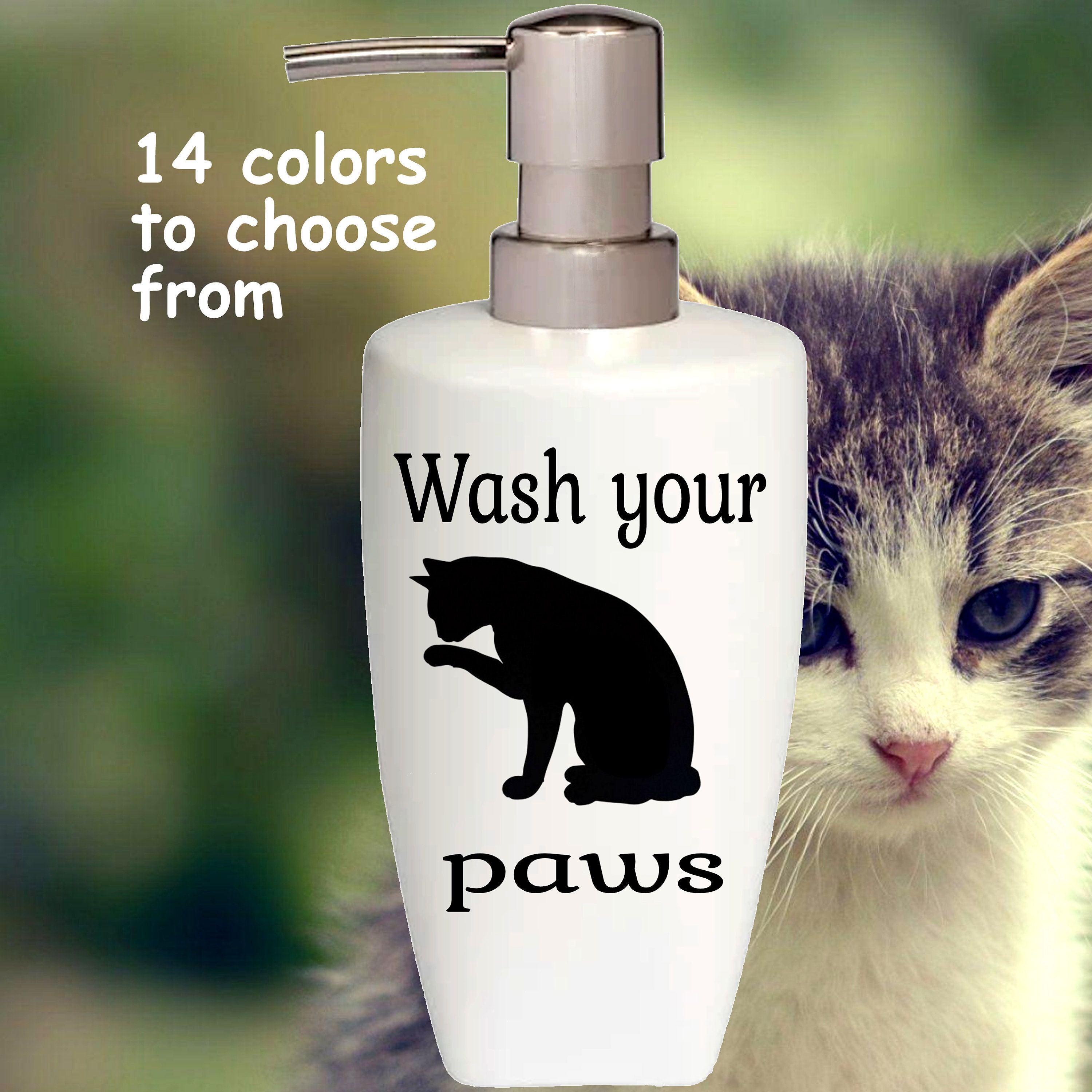 Lavez Vos Pattes Chat Pompe A Savon Distributeur Lavez Vos Etsy