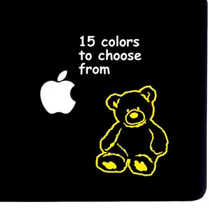 Sitting TEDDY BEAR STICKER Decal Car Window MacBook Laptop Tablet iPad Wall Door Water Bottle 6 Year Exterior Interior Rated Grade vinyl