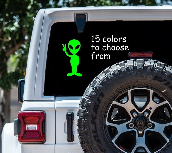 PEACE ALIEN STICKER Decal Car Window Laptop MacBook Tablet iPad Water ...