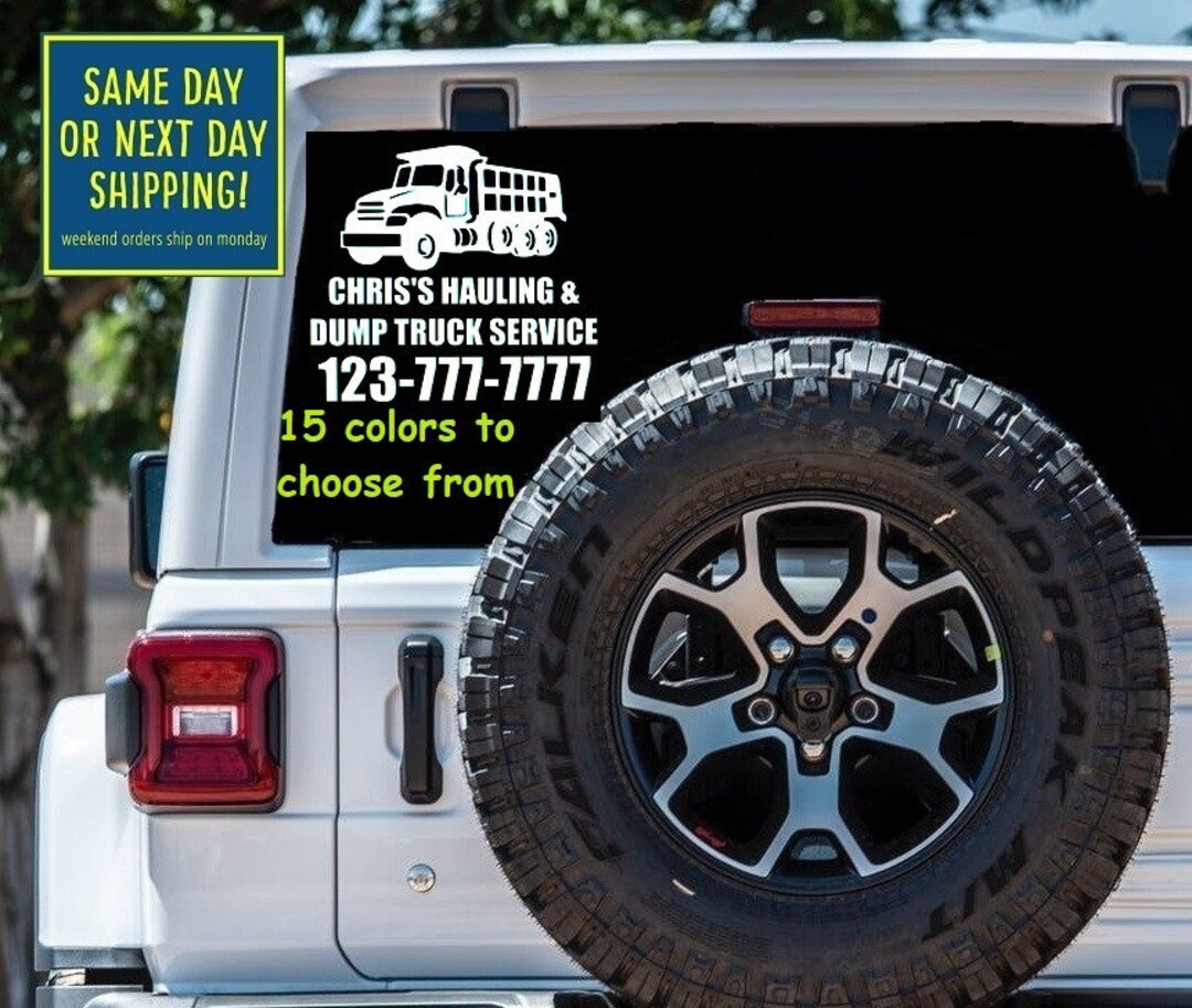 Custom DUMP TRUCK Hauling SERVICE Window Sticker Decal Dump Truck ...