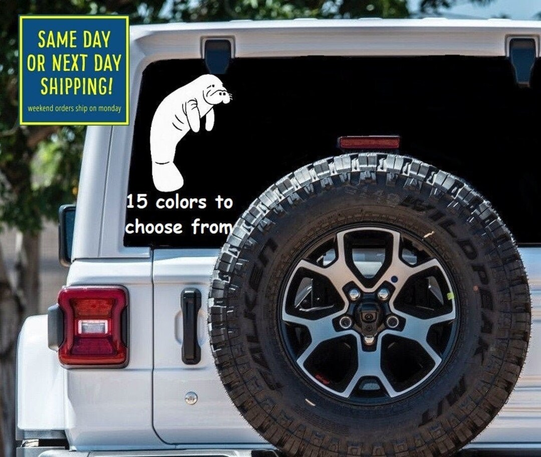 Crystal River Manatees Vinyl Decal Sticker - 3.5" Glossy For Car Window, Laptop - View #3