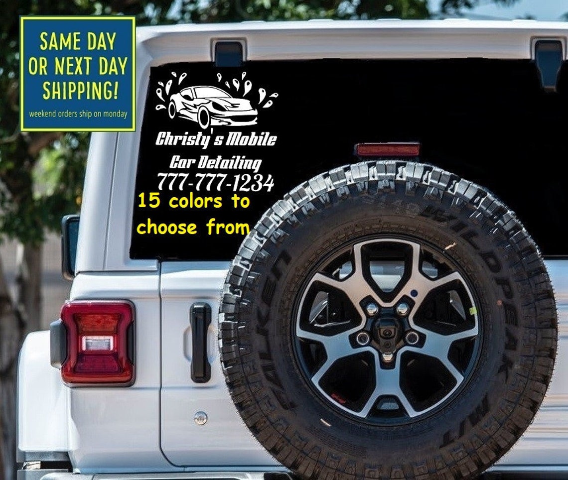 Custom Mobile Detailing Car Window Decal Sticker Personalized Etsy