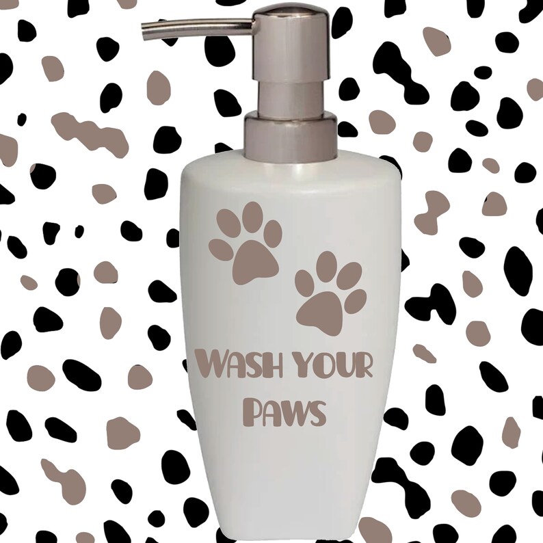 Wash Your Paws Cat Dog Soap Pump Dispenser Wash Your Paws Cat Etsy