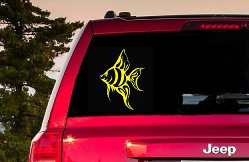 Tropical Angel Fish STICKER Decal Car Window MacBook Laptop Tablet iPad ...