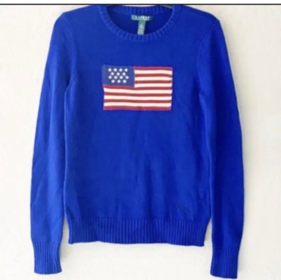 RALPH LAUREN Cobalt Blue Classic USA Patriotic Na… - image 1