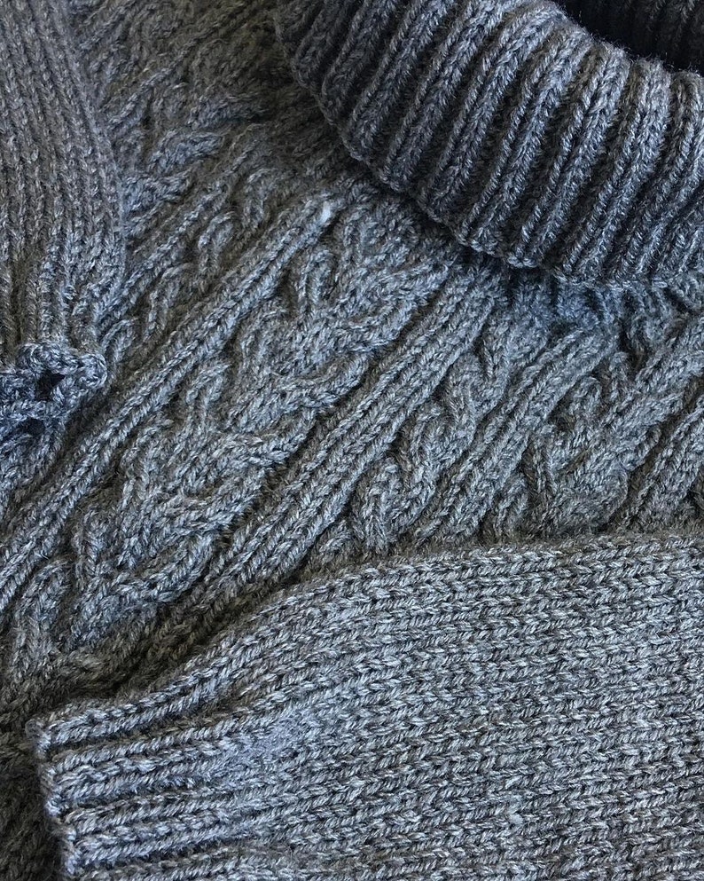 Grey men's sweater. Hand knitted men's sweater. Christmas gift idea for him. Made to order. Unisex sweater image 2