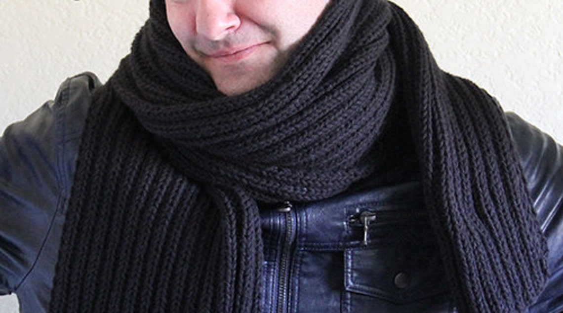 Extra Long Mens Scarf. Made to Order, Hand Knitted Winter Scarf. Etsy