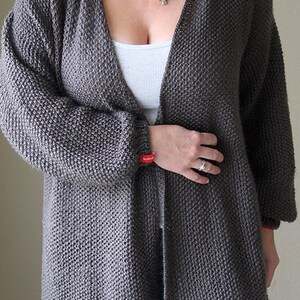 Grey Knitted Cardigan, Oversized Cardigan, Women Coat Jacket, Handmade Sweater, Knitwear, Knitted Jumper, Made to Order, Ready to Ship