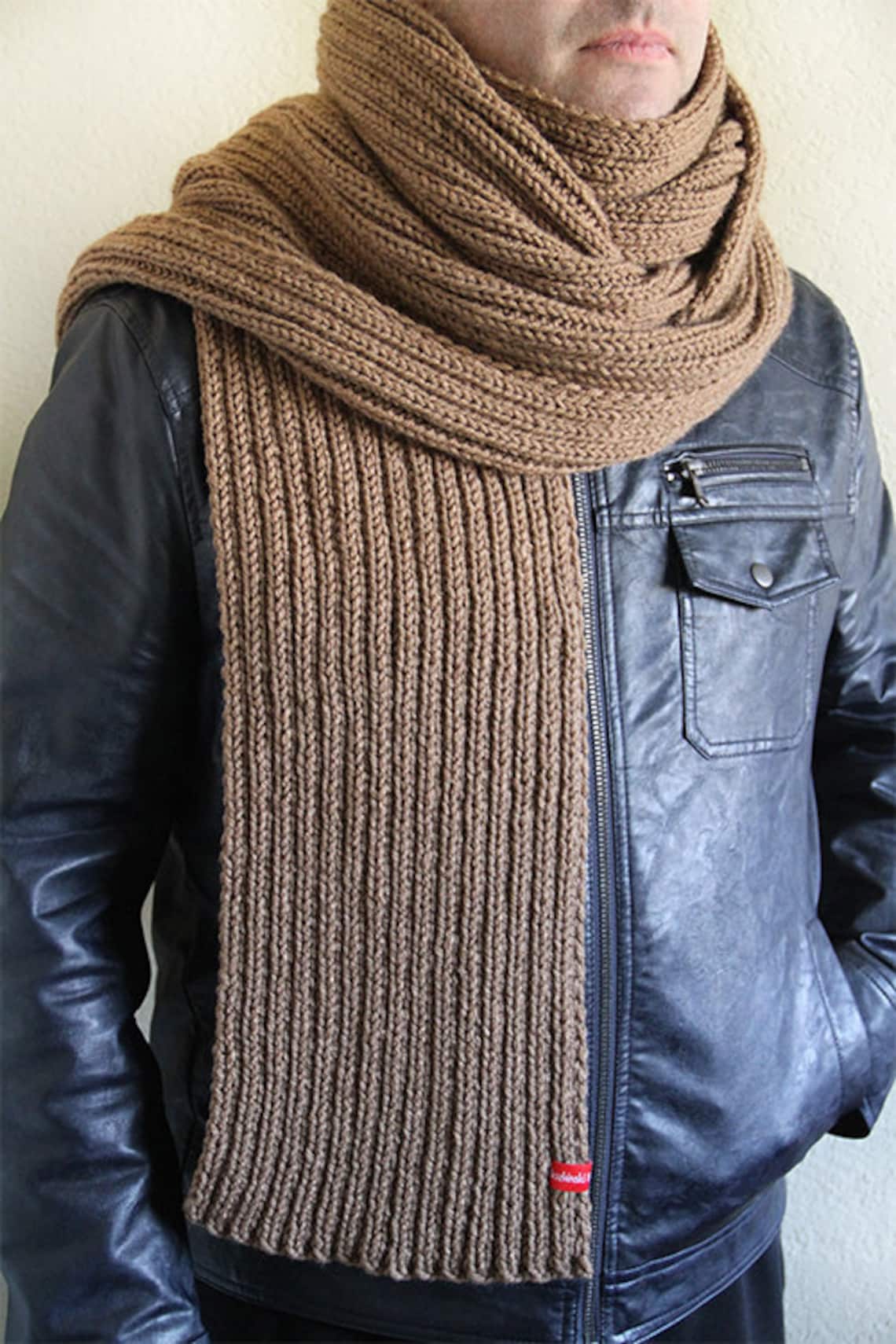 Extra Long Mens Scarf. Made to Order. Hand Knitted Winter Scarf. Chunky