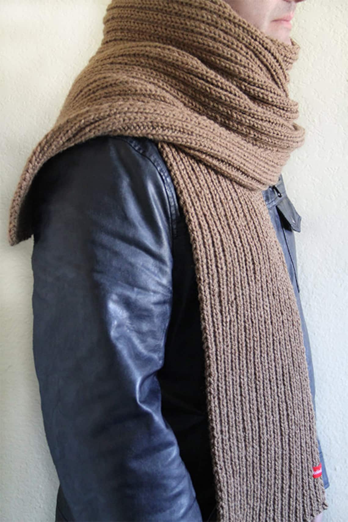 Extra Long Mens Scarf. Made to Order. Hand Knitted Winter Scarf. Chunky