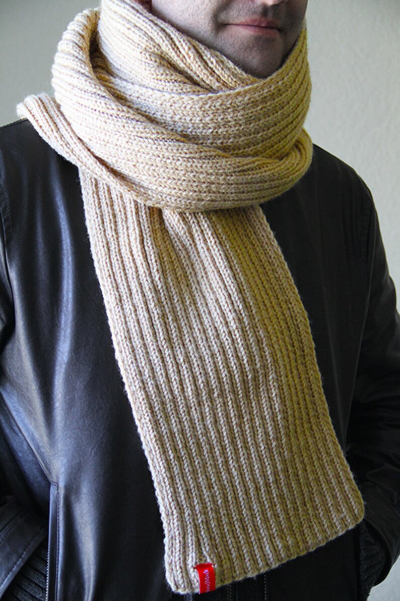 Extra long mens scarf. Made to order. Hand knitted winter Etsy