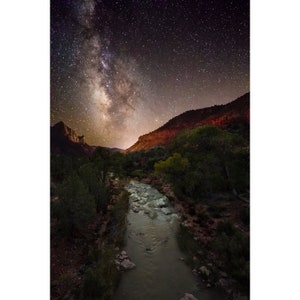 Milky Way Over the Virgin River, Zion National Park, Utah