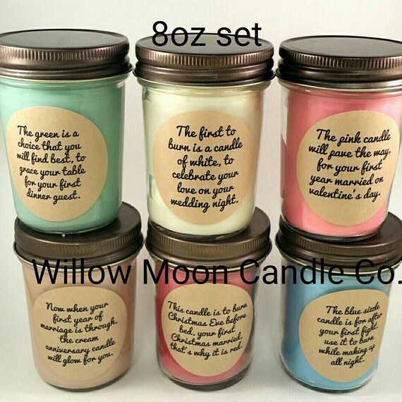 Wedding Or Bridal Shower Candle Poem Gift Set 1st Year Etsy