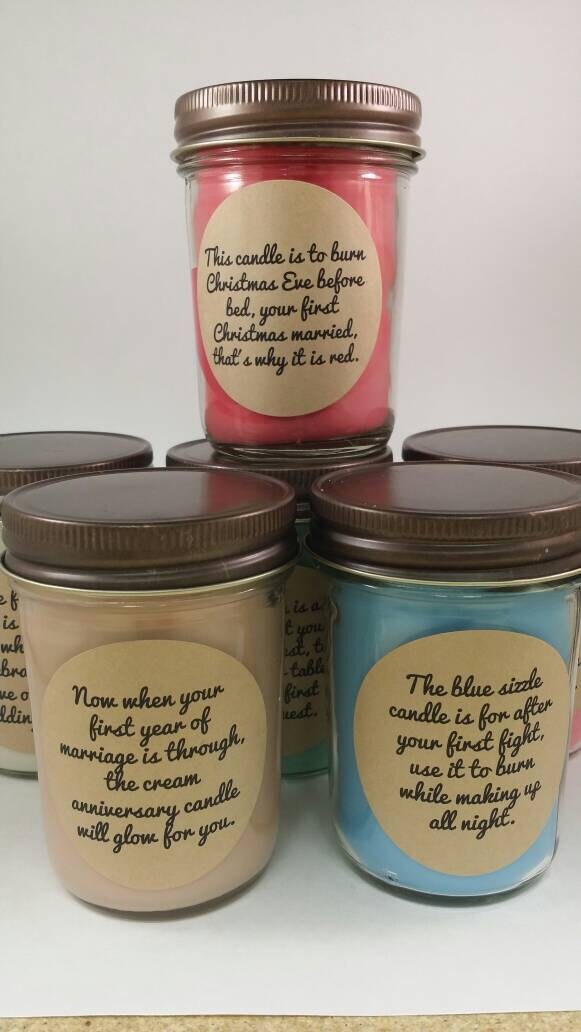 Wedding or bridal shower candle poem gift set 1st year Etsy