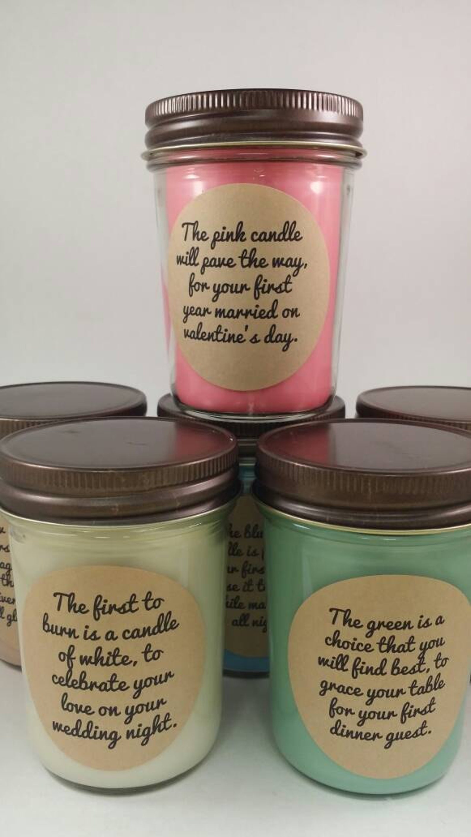 Wedding or bridal shower candle poem gift set 1st year Etsy