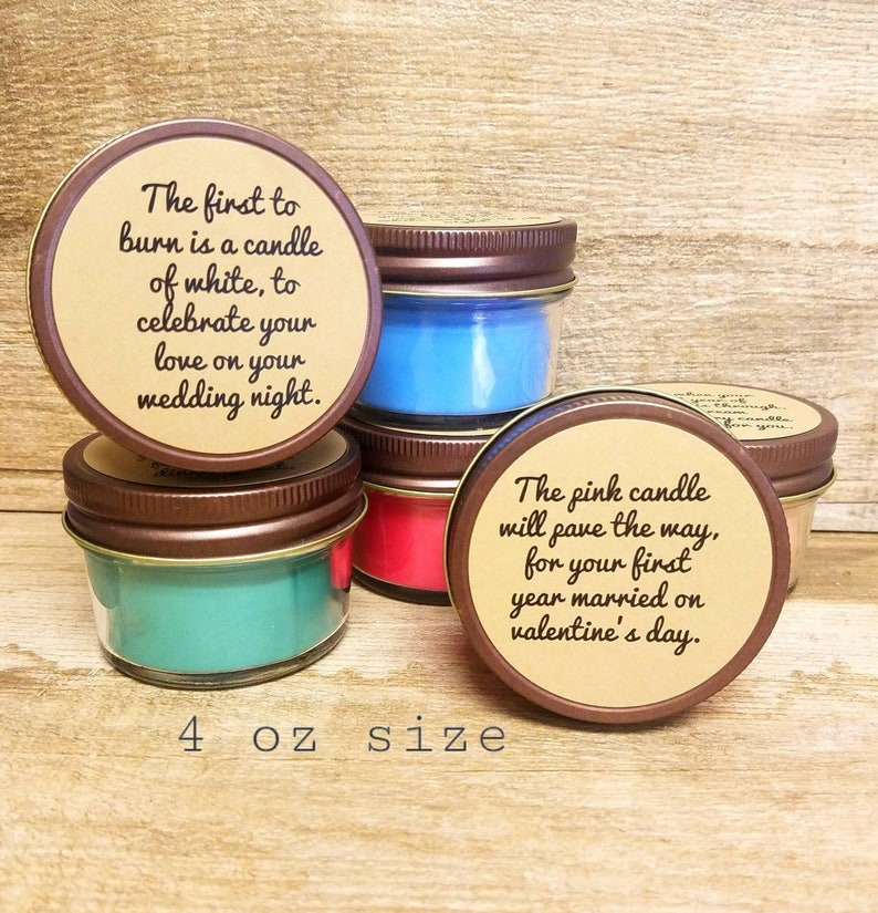 Wedding or bridal shower candle poem gift set 1st year Etsy