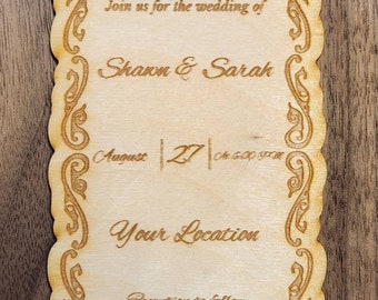 Wood Wedding Invitation , Laser Cut Wedding Invitation, Rustic Wedding Invitation #10