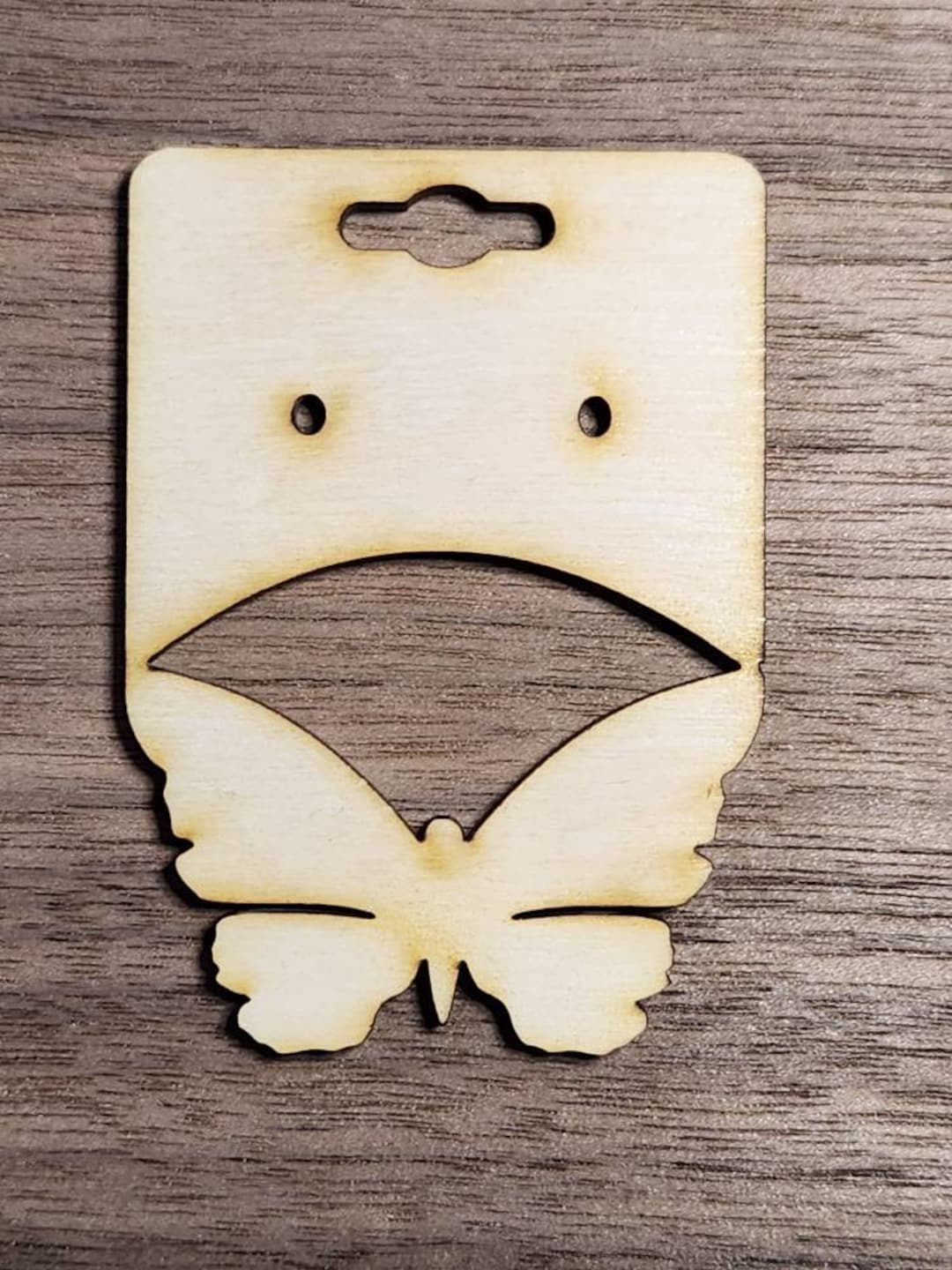 2x2.75 Inchwholesale Packs of Rustic Wood Butterfly Earring Cards.3mm
