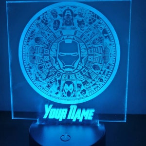 Personalized Superhero Calendar LED Lamp/Night light / Nursery light