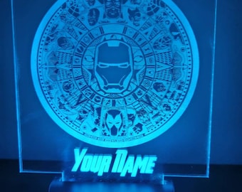 Personalized Superhero Calendar LED Lamp/Night light / Nursery light