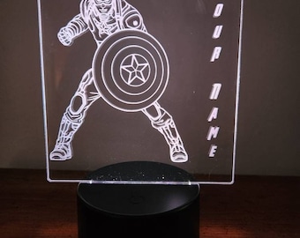 Personalized Superhero LED Lamp/Night light / Nursery light