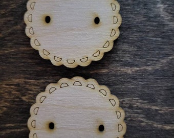 2 inchWholesale packs of rustic wood  earring cards.3mm thick. Recyclable. Reusable. Birchwood