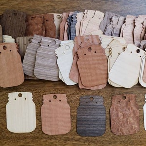 Wholesale packs van hout vaneer mason jar oorbel kaarten