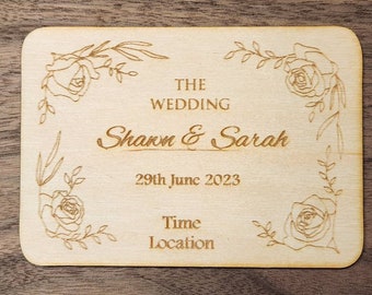 Wood Wedding Invitation , Laser Cut Wedding Invitation, Rustic Wedding Invitation #1