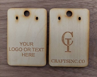 Personalized Wholesale packs of 2.95 mm wood  rectangle earring cards