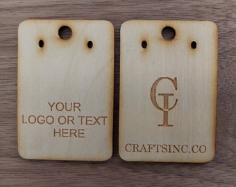 100 2.25 x 3.5 inch Personalized Wholesale packs of 2.95 mm wood  rectangle earring cards