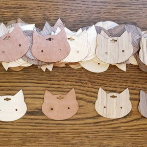 Wholesale packs of cat wood veneer earring cards
