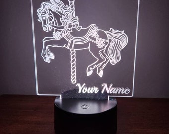 Personalized Carousel Horse LED Lamp/Night Light