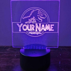 Lampe LED dinosaure personnalisée