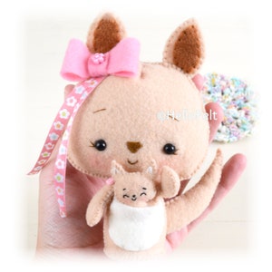 PDF PATTERN: Felt Kangaroo. Felt Animal Pattern.