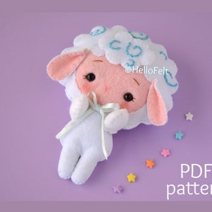 PDF PATTERN: The Little Lamb. Felt Lamb Pattern, Tutorial.