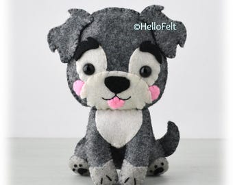 PDF + SVG PATTERN: Mutt felt dog pattern. Felt cute dog. Plush dog pattern.Felt dog pattern.