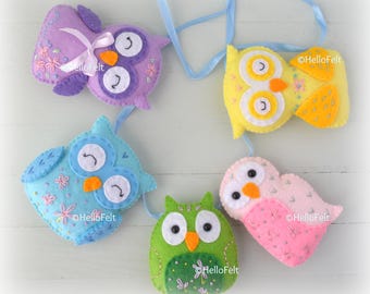 PDF + SVG Pattern: Owls Garland, Tutorial and Pattern. Felt Garland. Felt PDF pattern.
