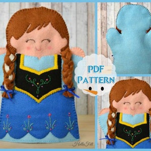 PDF PATTERN: Princess Hand Puppet, Instant Download, Felt Hand Puppet. image 2