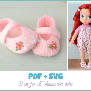 PDF + SVG Pattern: Felt shoes for 16" Animators dolls, Tutorial and Pattern. Felt Shoes for dolls.