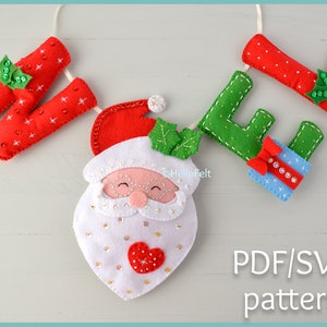 MODELLO PDF + SVG: Ghirlanda di Natale. Modello di ornamenti natalizi in feltro.